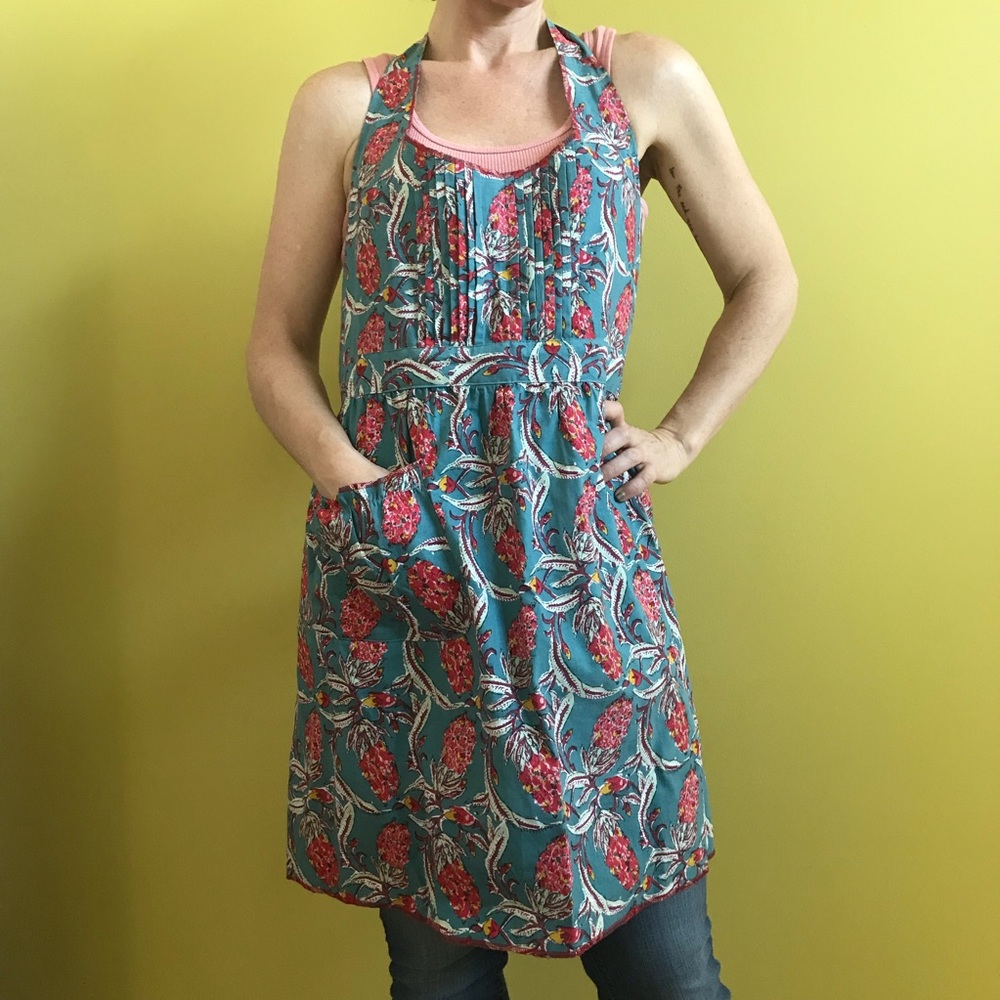 Blue floral apron